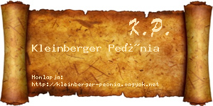 Kleinberger Peónia névjegykártya